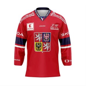 CCM Reprezentačný dres CCM s reklamou červený, Senior, červená, XXL
