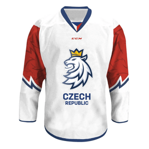 CCM Reprezentačný dres CCM s reklamou biely, Senior, biela, XXL