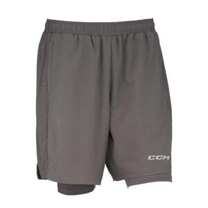 CCM Kraťasy CCM 2in1 Training Shorts SR, šedá, Senior, XXL