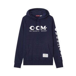 CCM Mikina CCM 125 Years Pullover Hoodie SR, Senior, M, tmavo modrá
