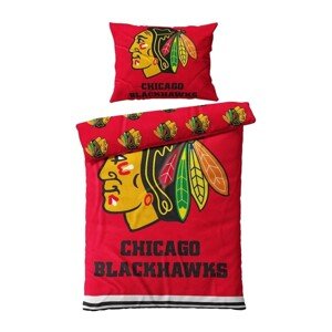 TipTrade Mikroplyšové obliečky NHL 140x200/70x90cm, Chicago Blackhawks
