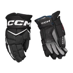 CCM Rukavice CCM Jetspeed FT8 JR, čierna-biela, Junior, 12"
