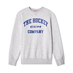 CCM Mikina CCM Athleisure Fleece Crewneck YTH, šedá,  Detská, L