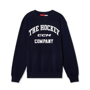 CCM Mikina CCM Athleisure Fleece Crewneck YTH, tmavo modrá,  Detská, XL