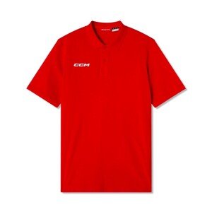 CCM Tričko CCM Team Short Sleeve Polo SR, červená, Senior, M