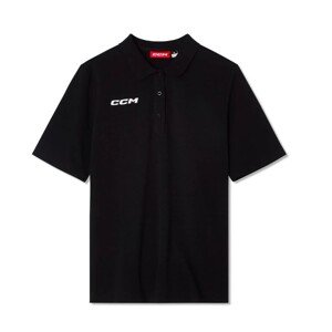 CCM Tričko CCM Team Short Sleeve Polo SR, čierná, Senior, XXL