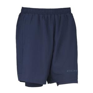 CCM Kraťasy CCM 2in1 Training Shorts SR, tmavo modrá, Senior, L