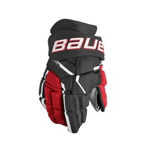 Bauer Rukavice Bauer Supreme Mach S23 INT, Intermediate,  čierna-červená, 12"